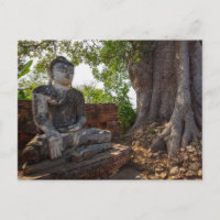 Statue in den Tempeln von Ava in Myanmar Postkarte