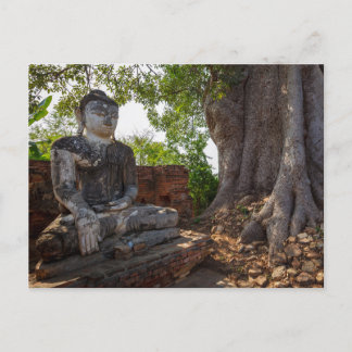 Statue in den Tempeln von Ava in Myanmar Postkarte Briefkaart