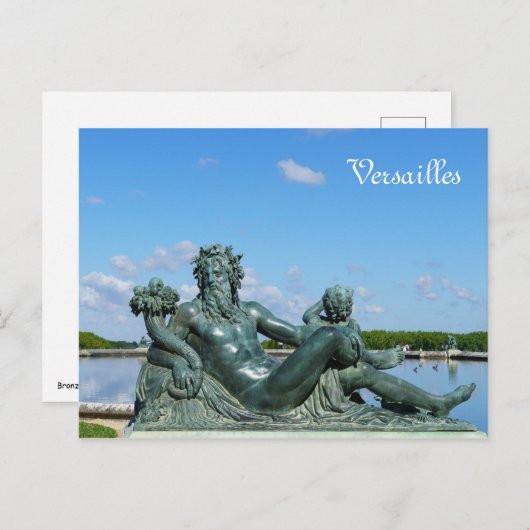 Statue La Loire in de tuin van het kasteel van Ver Briefkaart (Voorkant / Achterkant)