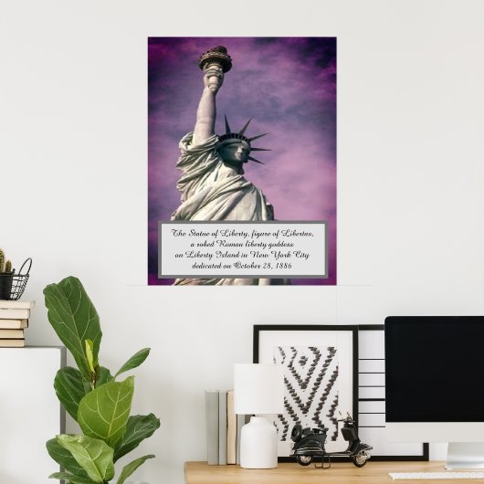 Statue Lady Liberty NY Poster (Thuiskantoor)