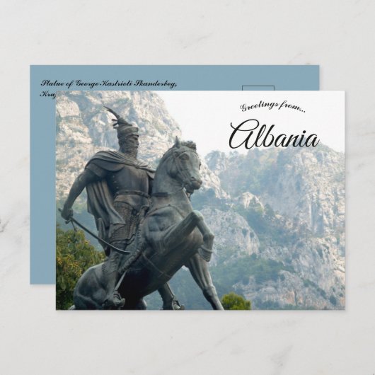 Statue of George Kastrioti Skanderbeg in Albania Briefkaart (Voorkant / Achterkant)