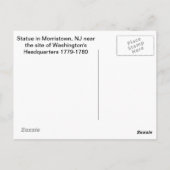 Statue of George Washington Morristown New Jersey Briefkaart (Achterkant)