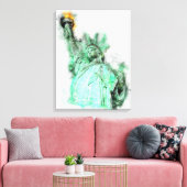 Statue of Liberty Aquarel Close-up Portret Canvas Afdruk (Insitu (Woonkamer))