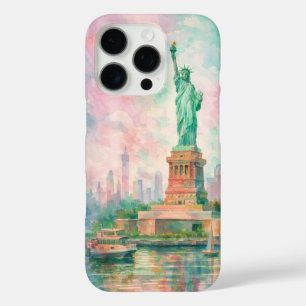 Statue of Liberty Bagage Label New York City iPhone 16 Pro Hoesje