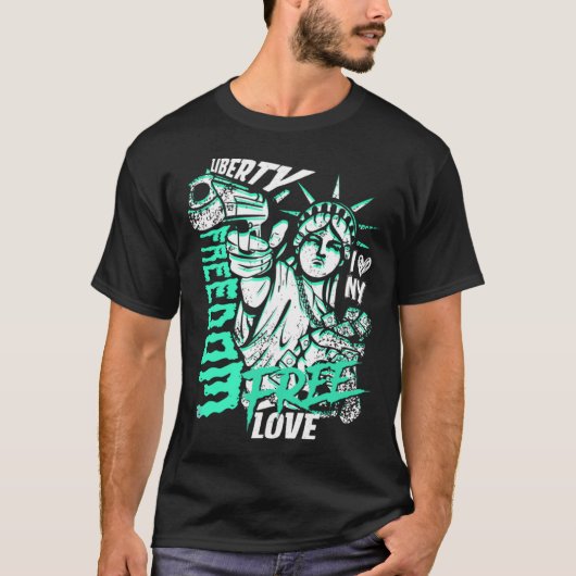 Statue Of Liberty Freedom Money USA Graffiti T-shirt (Voorkant)