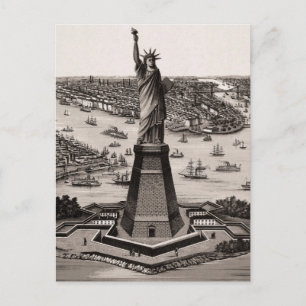 Statue Of Liberty In New York Harbor Briefkaart