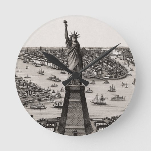 Statue Of Liberty In New York Harbor Ronde Klok (Voorkant)
