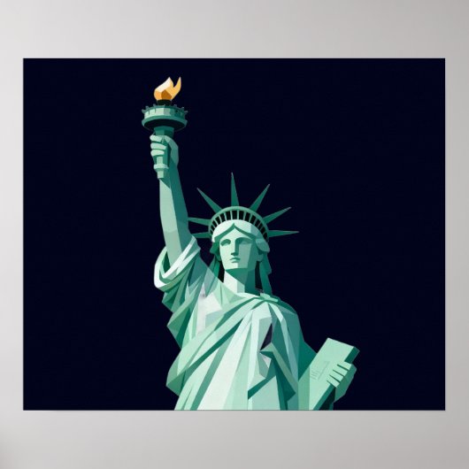 Statue of Liberty Minimalist Geometric Poster (Voorkant)