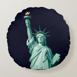 Statue of Liberty Minimalist Throw Pillow Rond Kussen