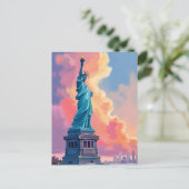 Statue of Liberty New York City Watercolor Briefkaart (Staand voorkant)