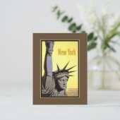 statue of liberty new york travel poster briefkaart (Staand voorkant)