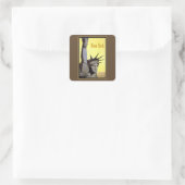 statue of liberty new york travel poster vierkante sticker (Tas)