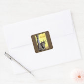statue of liberty new york travel poster vierkante sticker (Envelop)