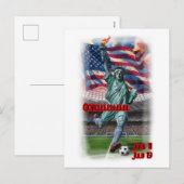 Statue of Liberty playing Soccer on a  Feestdagenkaart (Voorkant / Achterkant)