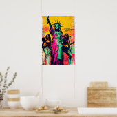 Statue of Liberty Pop Art  Poster (Keuken)