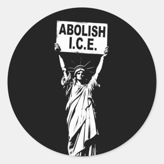 Statue of Liberty Protest – Afschaffen ICE Ronde Sticker (Voorkant)
