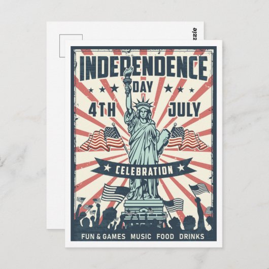 Statue of Liberty Retro Briefkaart (Voorkant / Achterkant)