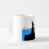 Statue of Liberty Silhouette New York Skyline Koffiemok (Voorkant links)