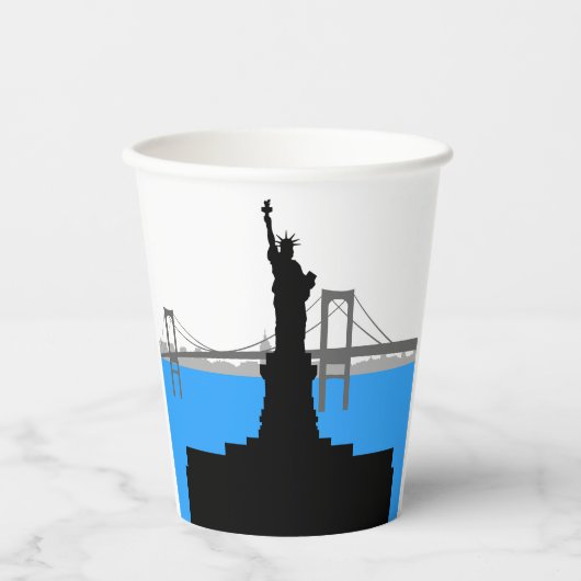 Statue of Liberty Silhouette New York Skyline Papieren Bekers (Voorkant)
