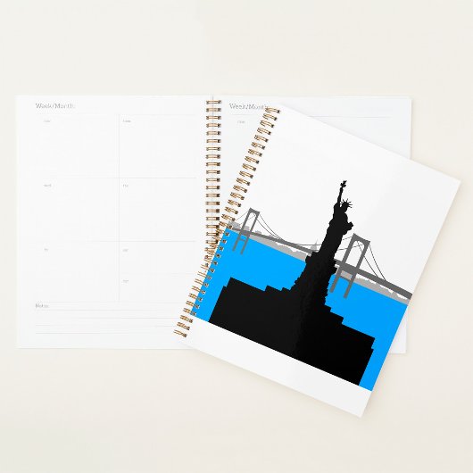 Statue of Liberty Silhouette New York Skyline Planner