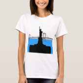 Statue of Liberty Silhouette New York Skyline T-shirt (Voorkant)