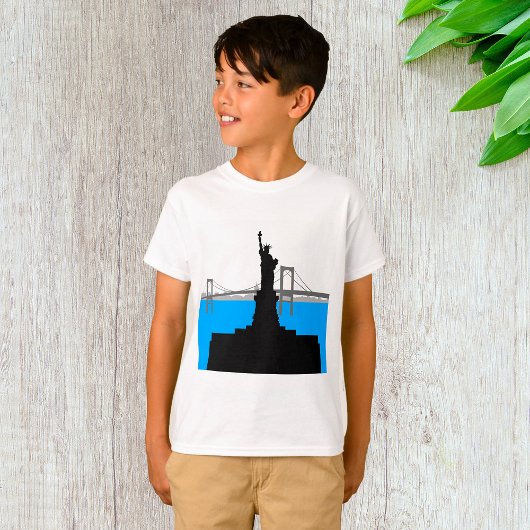 Statue of Liberty Silhouette New York Skyline T-shirt