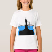 Statue of Liberty Silhouette New York Skyline T-shirt (Voorkant)