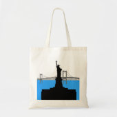 Statue of Liberty Silhouette New York Skyline Tote Bag (Voorkant)