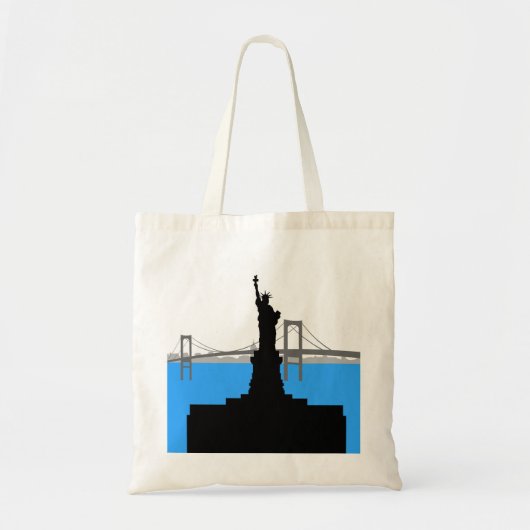 Statue of Liberty Silhouette New York Skyline Tote Bag (Voorkant)