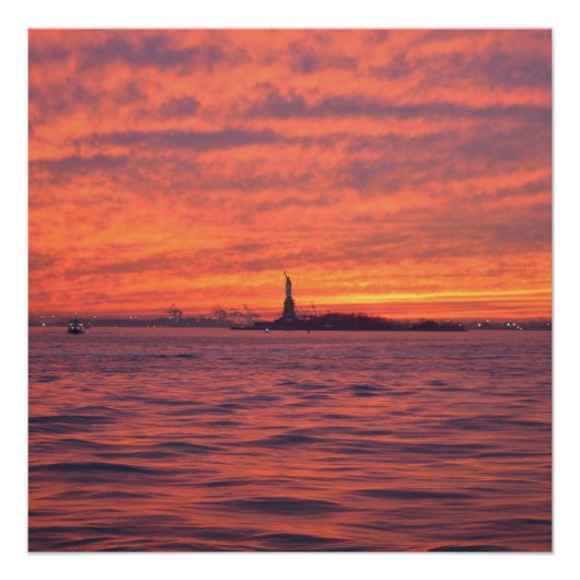 Statue of Liberty Sunset Poster (Voorkant)