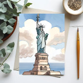 Statue Of Liberty | Waterverf Landmark Briefkaart