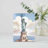 Statue Of Liberty | Waterverf Landmark Briefkaart (Staand voorkant)