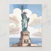Statue Of Liberty | Waterverf Landmark Briefkaart (Voorkant)