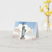 Statue Of Liberty | Waterverf Landmark Kaart (Gele Bloem)