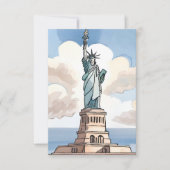 Statue Of Liberty | Waterverf Landmark Kaart (Voorkant)