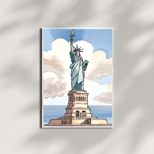Statue Of Liberty   Waterverf Landmark Perfect Poster