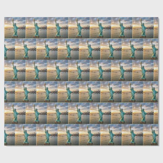 Statue of Liberty with a Dripping Ice Cream Cone Cadeaupapier (Vlak)