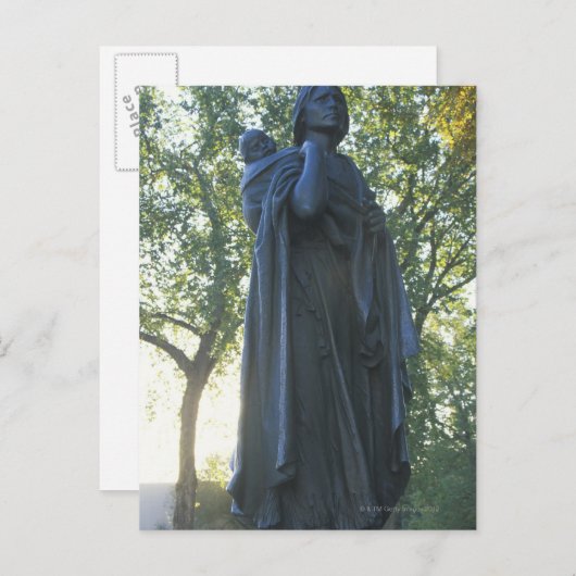 'Statue of Sacagawea en haar zoon, gids over de Briefkaart (Voorkant / Achterkant)