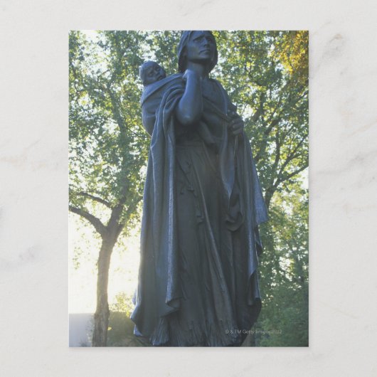 'Statue of Sacagawea en haar zoon, gids over de Briefkaart (Voorkant)