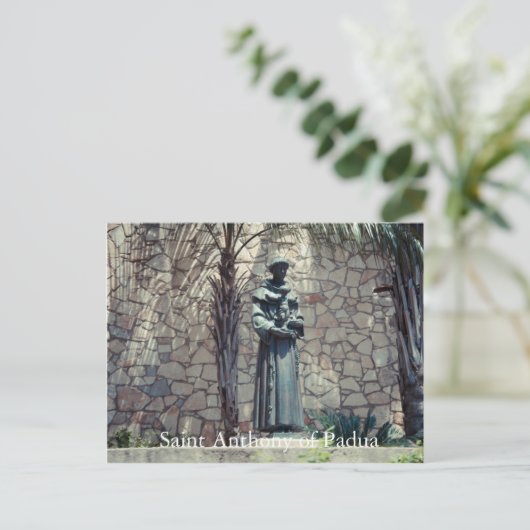 Statue of Saint Anthony of Padua Riverwalk Briefkaart (Staand voorkant)