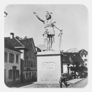 Statue of William Tell, c.1860-90 Vierkante Sticker
