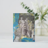 Statue People mixed media collage Briefkaart (Staand voorkant)