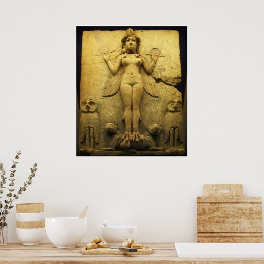 Statue Relief of the Goddess Ishtar Poster (Keuken)
