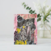 Statues of People mixed media collage Briefkaart (Staand voorkant)