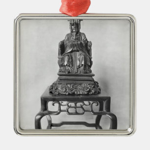 Statuette of Confucius as a Mandarin, Qing Metalen Ornament