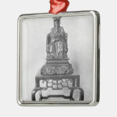 Statuette of Confucius as a Mandarin, Qing Metalen Ornament (Links)