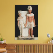 Statuette van Amenophis IV en Nefertiti Canvas Afdruk (Insitu (Woonkamer))