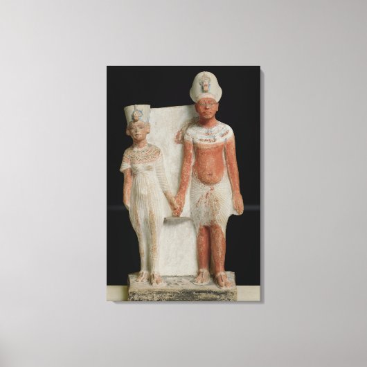 Statuette van Amenophis IV en Nefertiti Canvas Afdruk (Voorkant)
