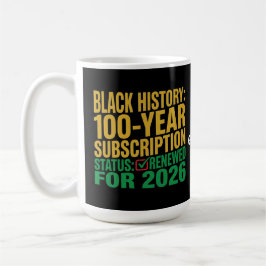 Status 100-jarige Black History-abonnement vernieu Koffiemok