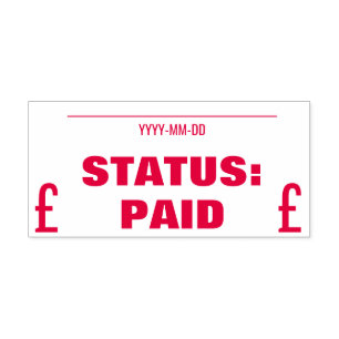 "STATUS: BETAALD" Rubberstempel Zelfinktende Stempel